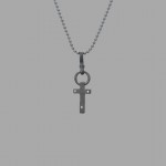 Pakabukas_Kryželis_Juodintas sidabras_Auksas