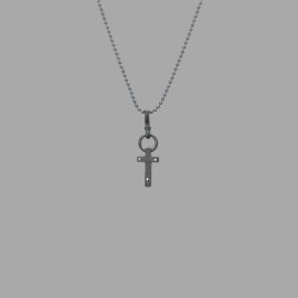 Pakabukas_Kryželis_Juodintas sidabras_Auksas