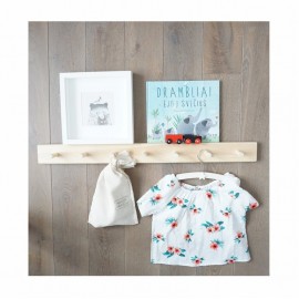 5 kabliukų medinė kabykla (tiesūs kabliukai)