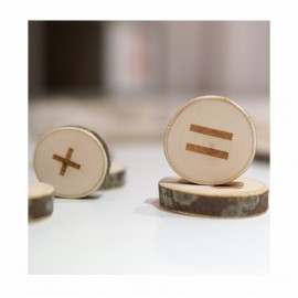 123 - Skaičiai ant medinių diskelių (1-12)