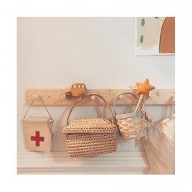 7 kabliukų medinė kabykla (tiesūs kabliukai)