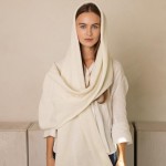 Baltas šalikas su kašmyru  Baltas šalikas su kašmyru