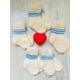Megztos merino vilnos naujagimio-kūdikio kojinytės
