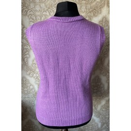 Megzta liemenė iš alpakos, vilnos ir šilko alyvinės spalvos