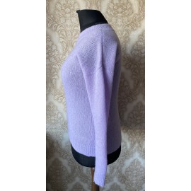 Megztas megztinis iš alpakos su šilku šviesiai violetinės spalvos