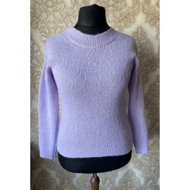 Megztas megztinis iš alpakos su šilku šviesiai violetinės spalvos