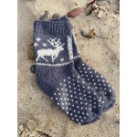 Megztos vilnonės kojinės pilkšvos spalvos, vyriškos  Megztos vilnonės kojinės pilkšvos spalvos, vyriškos