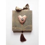 Keramikos miniatiūra ant medinės lentelės "Mano švelni meilė"