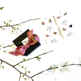 Mini keramikos auskarai "Pavasario paukšteliai"