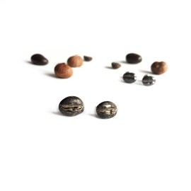 Mini keramikos auskarai "Kavos pupelės"