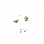 Mini keramikos auskarai "Paukštukas ir jo kiaušinukas rožinis"