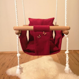 Tekstilinės supynės vaikams-raudoni drugiai