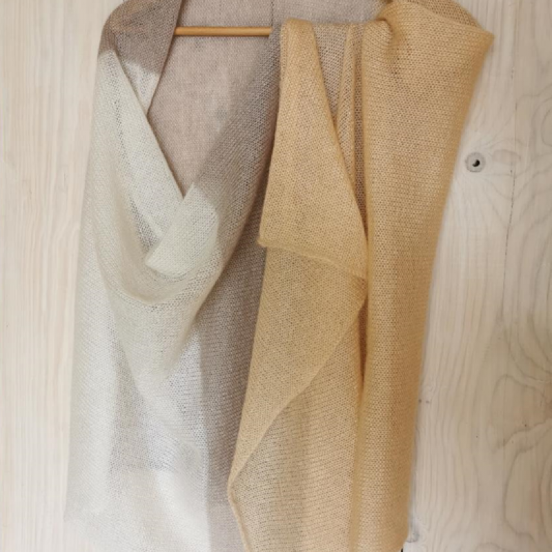 Šalikas skraistė iš moheros su šilku