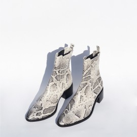 Odiniai Batai su Gyvatės Odos Atspaudu