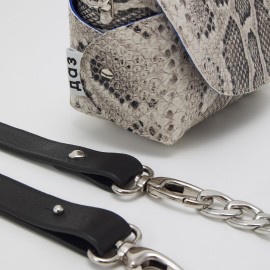 Gyvatės odos ankų darbo odinė rankinė