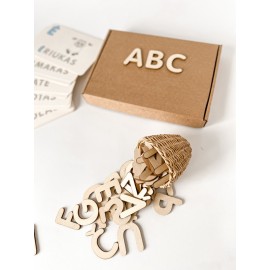 Abėcėlės ir medinių raidelių rinkinys lietuvių kalba