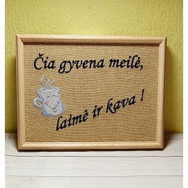 Paveikslas siuvinėtas  "Namams"