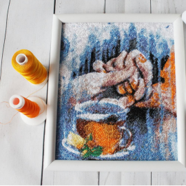 Siuvinėtas paveikslas "Arbata dviese"