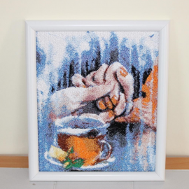 Siuvinėtas paveikslas "Arbata dviese"