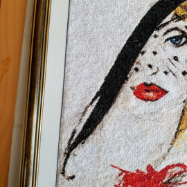 Siuvinėtas paveikslas" Dama 1"