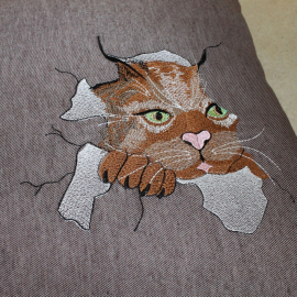 Siuvinėta pagalvė "Katukas"