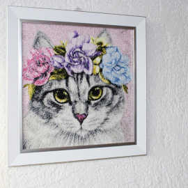 Siuvinėtas paveikslas" "Katytė"