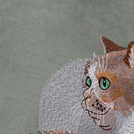 Siuvinėta pagalvė "Katinas didelis"