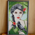 Siuvinėtas paveikslas" Miško deivė"