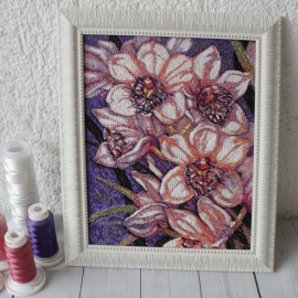 Siuvinėtas paveikslas " Orhidėja"