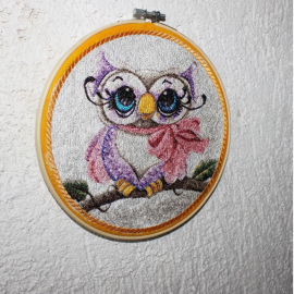 Siuvinėtas paveikslas" "Pelėdžiukas"