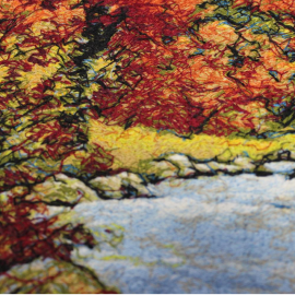 Paveikslas siuvinėtas "Upė miške"