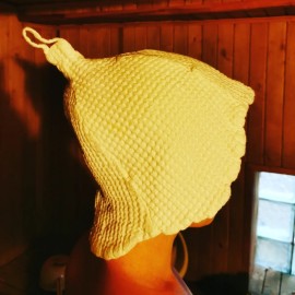 Lino medvilnės vaflio pirties kepurė 