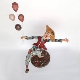 Autorinė lėlė Klounas su balionais
