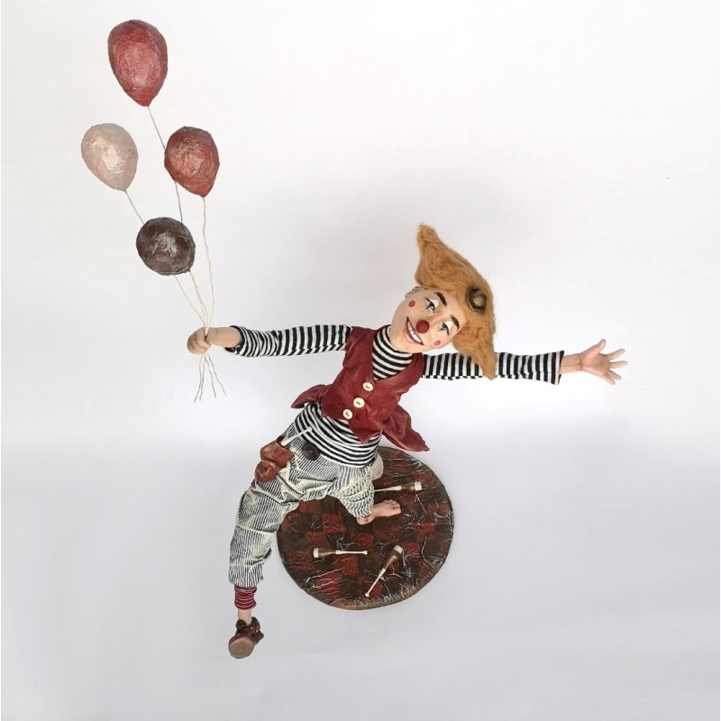 Autorinė lėlė Klounas su balionais