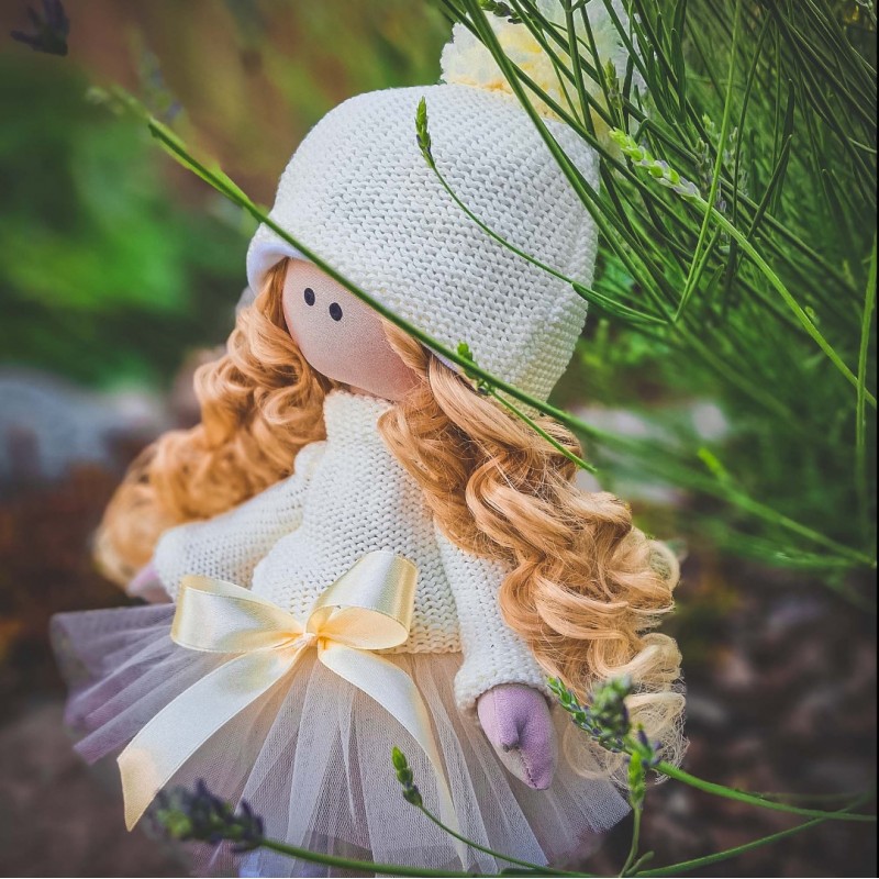 Tekstilinė lėlė Baltas angeliukas Tekstilinė lėlė Baltas angeliukas