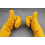 Geltonos merino vilnos veltos pirštinės 