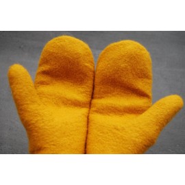 Geltonos merino vilnos veltos pirštinės 