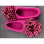 Gėle iš merino ir šilko puošti veltiniai 39 dydis