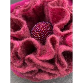 Gėle iš merino ir šilko puošti veltiniai 39 dydis