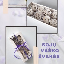 Sojų vaško arbatinės žvakutės, 8 vnt.