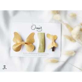 Plaukų segtukai, rinkinys 3 vnt., Aukso-rudų atspalvių