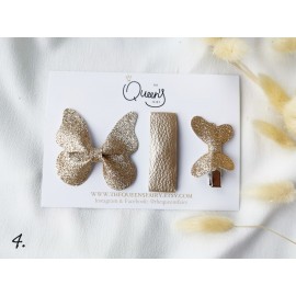 Plaukų segtukai, rinkinys 3 vnt., Aukso-rudų atspalvių