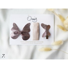 Plaukų segtukai, rinkinys 3 vnt., Aukso-rudų atspalvių