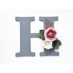 Gėlėmis puošta pakabinama raidė 1 vnt., kambario dekoracija Gėlėmis puošta pakabinama raidė 1 vnt., kambario dekoracija