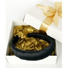 Plaukų lankelis, rankų darbo. Juoda spalva