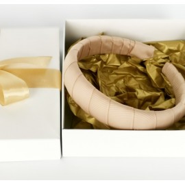 Plaukų lankelis, rankų darbo. Šviesiai rausva spalva