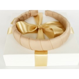 Plaukų lankelis, rankų darbo. Šviesiai rausva spalva