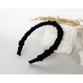 Plaukų lankelis, natūralaus šilko. Juoda spalva