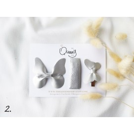 Plaukų segtukai 3 vnt., Pilkų/baltų atspalvių