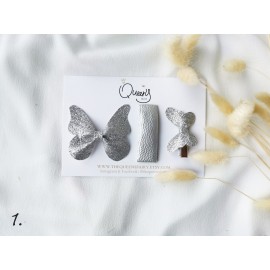 Plaukų segtukai 3 vnt., Pilkų/baltų atspalvių